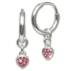 Teenie-Weenie Kinderohrring Creole Herz Zirkonia rosa 925 Silber SDO091A