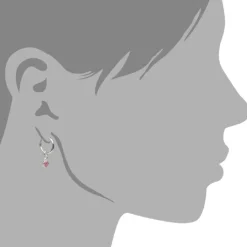 Teenie-Weenie Kinderohrring Creole Herz Zirkonia rosa 925 Silber SDO091A