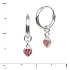 Teenie-Weenie Kinderohrring Creole Herz Zirkonia rosa 925 Silber SDO091A