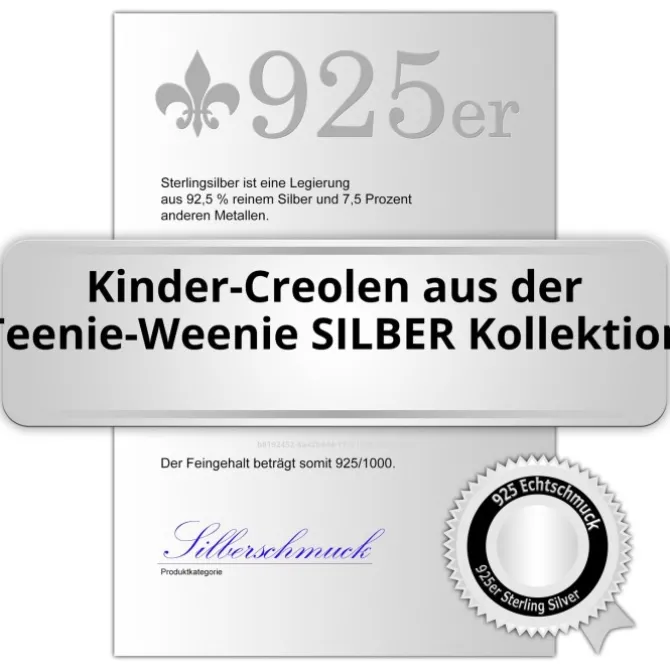 Teenie-Weenie Kinderohrring Creole Herz Zirkonia rosa 925 Silber SDO091A