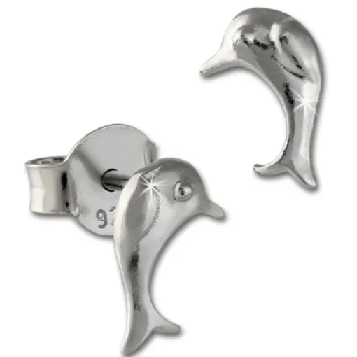 Teenie-Weenie Ohrstecker Delfin 925er Silber Kinder Ohrringe SDO402