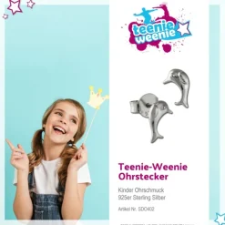 Teenie-Weenie Ohrstecker Delfin 925er Silber Kinder Ohrringe SDO402