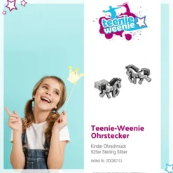 Teenie-Weenie Ohrstecker Einhorn 925er Silber Kinder, Damen Ohrring SDO8217J