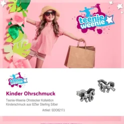 Teenie-Weenie Ohrstecker Einhorn 925er Silber Kinder, Damen Ohrring SDO8217J
