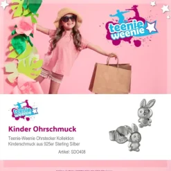 Teenie-Weenie Ohrstecker Häschen 925er Silber Kinder Ohrringe SDO408