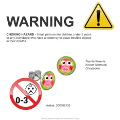 Teenie-Weenie Ohrstecker Logo Print Eule rosa Kinder Ohrring 925 Silber SDO85135