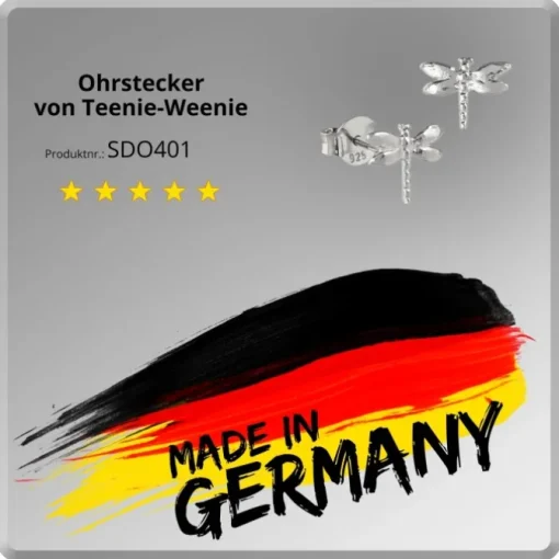 Teenie-Weenie Ohrstecker Libelle 925er Silber Kinder Ohrringe SDO401