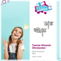 Teenie-Weenie Ohrstecker Libelle 925er Silber Kinder Ohrringe SDO401