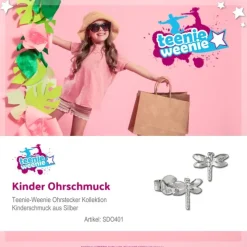 Teenie-Weenie Ohrstecker Libelle 925er Silber Kinder Ohrringe SDO401