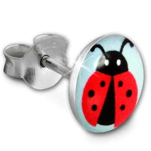 Teenie-Weenie Ohrstecker Marienkäfer Kinder Ohrring 925 Silber SDO85136