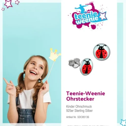 Teenie-Weenie Ohrstecker Marienkäfer Kinder Ohrring 925 Silber SDO85136