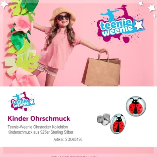 Teenie-Weenie Ohrstecker Marienkäfer Kinder Ohrring 925 Silber SDO85136