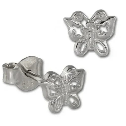 Teenie-Weenie Ohrstecker Schmetterling 925er Silber Kinder Ohrringe SDO407
