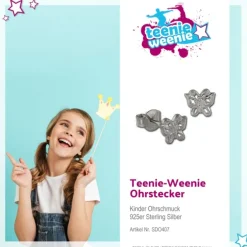 Teenie-Weenie Ohrstecker Schmetterling 925er Silber Kinder Ohrringe SDO407