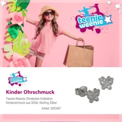Teenie-Weenie Ohrstecker Schmetterling 925er Silber Kinder Ohrringe SDO407