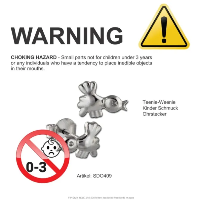 Teenie-Weenie Ohrstecker Vogel 925er Silber Kinder Ohrringe SDO409