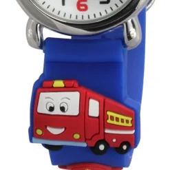 Tee-Wee Kinderuhr blau Feuerwehr 3D Kautschukband Kinder Uhren UW953B