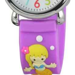 Tee-Wee Kinderuhr lila Meerjungfrau 3D Kautschukband Kinder Uhren UW647V