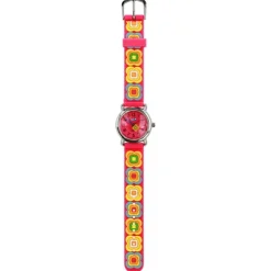 Tee-Wee Kinderuhr pink Blumen 3D Kautschukband Kinder Uhren UW365P