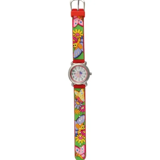 Tee-Wee Kinderuhr rot Schmetterling 3D Kautschukband Kinder Uhren UW753R