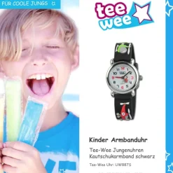 Tee-Wee Kinderuhr schwarz Helikopter 3D Kautschukband Kinder Uhren UW887S