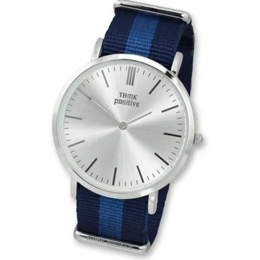 THINK positive Damen Herren Armbanduhr Casual Analog Quarz Nylon blau UTP3055B