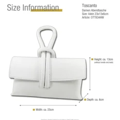Toscanto Damen Abendtasche Leder Tasche weiß OTT834AW