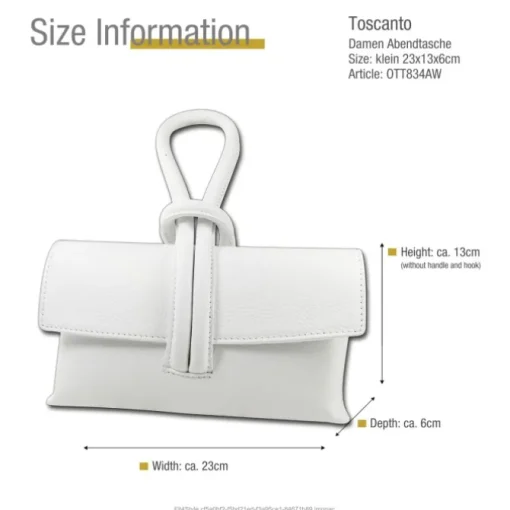Toscanto Damen Abendtasche Leder Tasche weiß OTT834AW