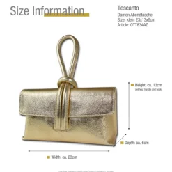 Toscanto Damen Abendtasche Leder Tasche gold OTT834AZ