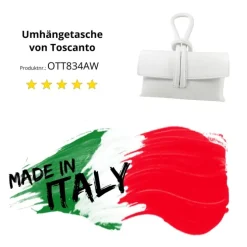 Toscanto Damen Abendtasche Leder Tasche weiß OTT834AW