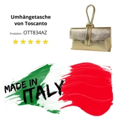 Toscanto Damen Abendtasche Leder Tasche gold OTT834AZ