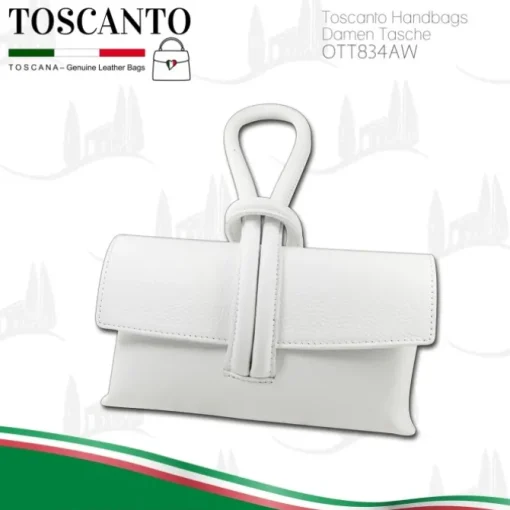 Toscanto Damen Abendtasche Leder Tasche weiß OTT834AW