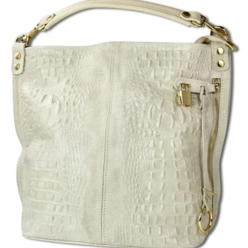 Toscanto Damen Beuteltasche Shopper Leder Tasche beige OTT162SI