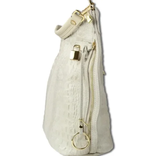 Toscanto Damen Beuteltasche Shopper Leder Tasche beige OTT162SI