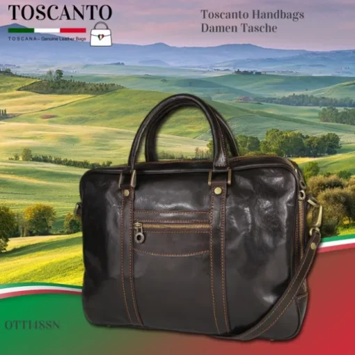Toscanto Damen Businesstasche Leder Tasche braun OTT148SN