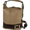 Toscanto Damen Cityrucksack Leder Tasche braun taupe OTT104SC