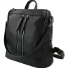 Toscanto Damen Cityrucksack Leder Rucksack schwarz ORT100RS