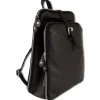 Toscanto Damen Cityrucksack Leder Rucksack schwarz ORTM102RS