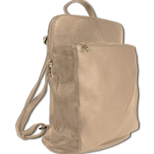 Toscanto Damen Cityrucksack Leder Rucksack taupe beige ORTM103RN