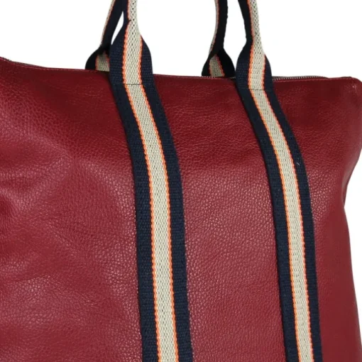 Toscanto Damen Cityrucksack Leder Canvas Tasche rot blau beige OTT609RR