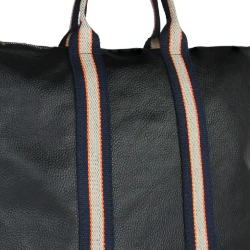 Toscanto Damen Cityrucksack Leder Canvas Tasche schwarz blau beige OTT609RS