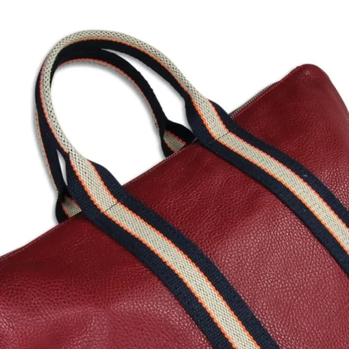 Toscanto Damen Cityrucksack Leder Canvas Tasche rot blau beige OTT609RR