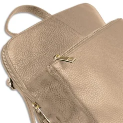 Toscanto Damen Cityrucksack Leder Rucksack taupe beige ORTM103RN