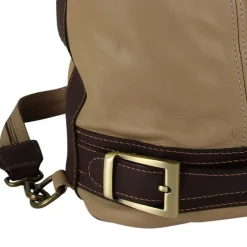 Toscanto Damen Cityrucksack Leder Tasche braun taupe OTT104SC