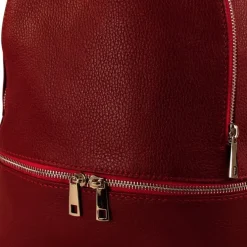 Toscanto Damen Cityrucksack Leder Tasche dunkelrot OTT612RD