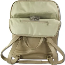 Toscanto Damen Cityrucksack Leder Rucksack taupe beige ORTM103RN