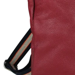 Toscanto Damen Cityrucksack Leder Canvas Tasche rot blau beige OTT609RR