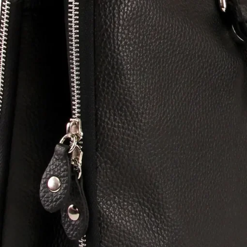 Toscanto Damen Cityrucksack Leder Rucksack schwarz ORTM102RS