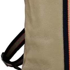 Toscanto Damen Cityrucksack Leder Canvas Tasche taupe blau beige OTT609RC