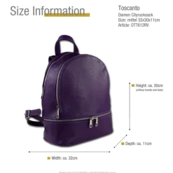 Toscanto Damen Cityrucksack Leder Tasche lila OTT612RV